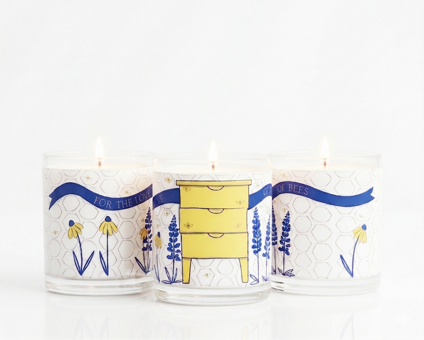 For the Love Of Bee's Screen Printed Candle Pre-Order