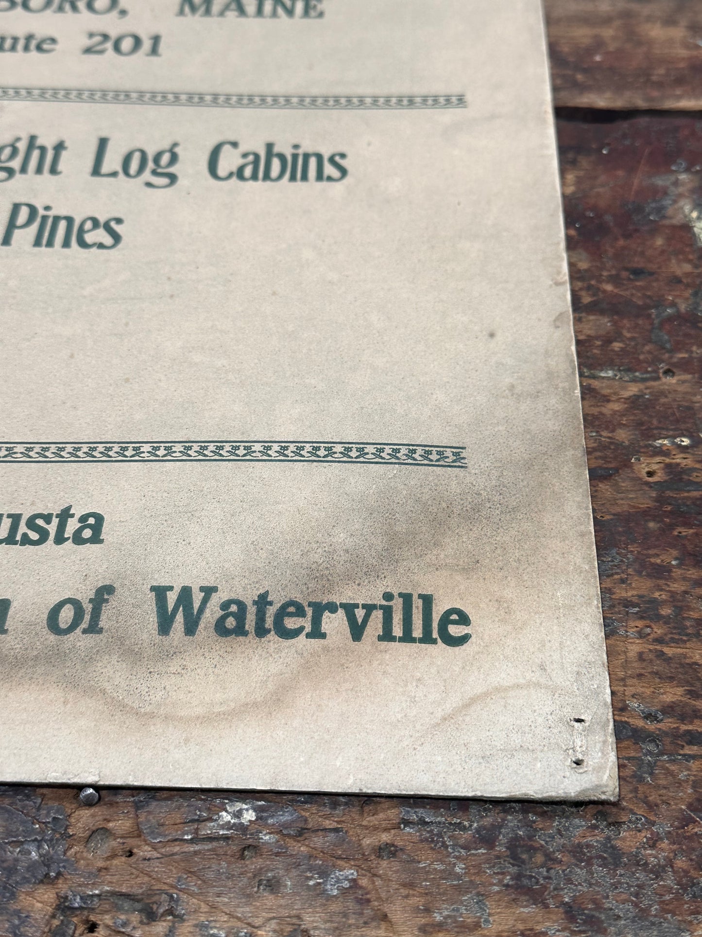 Vintage Pine Acres Maine Cabin Sign, circa 1950s