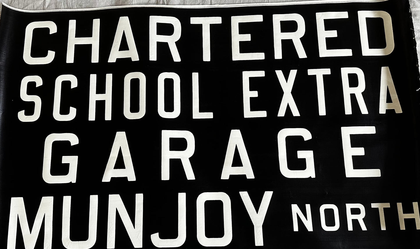 Vintage Portland Maine Bus Scroll - Chartered - Munjoy North