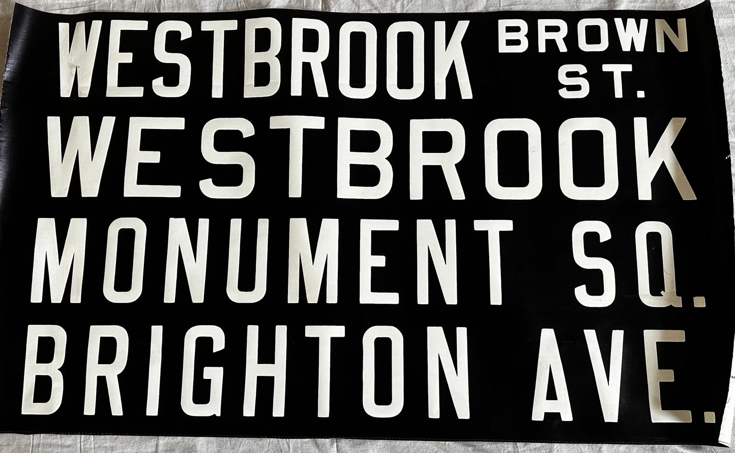 Vintage Portland Maine Bus Scroll - Westbrook - Monument Brighton