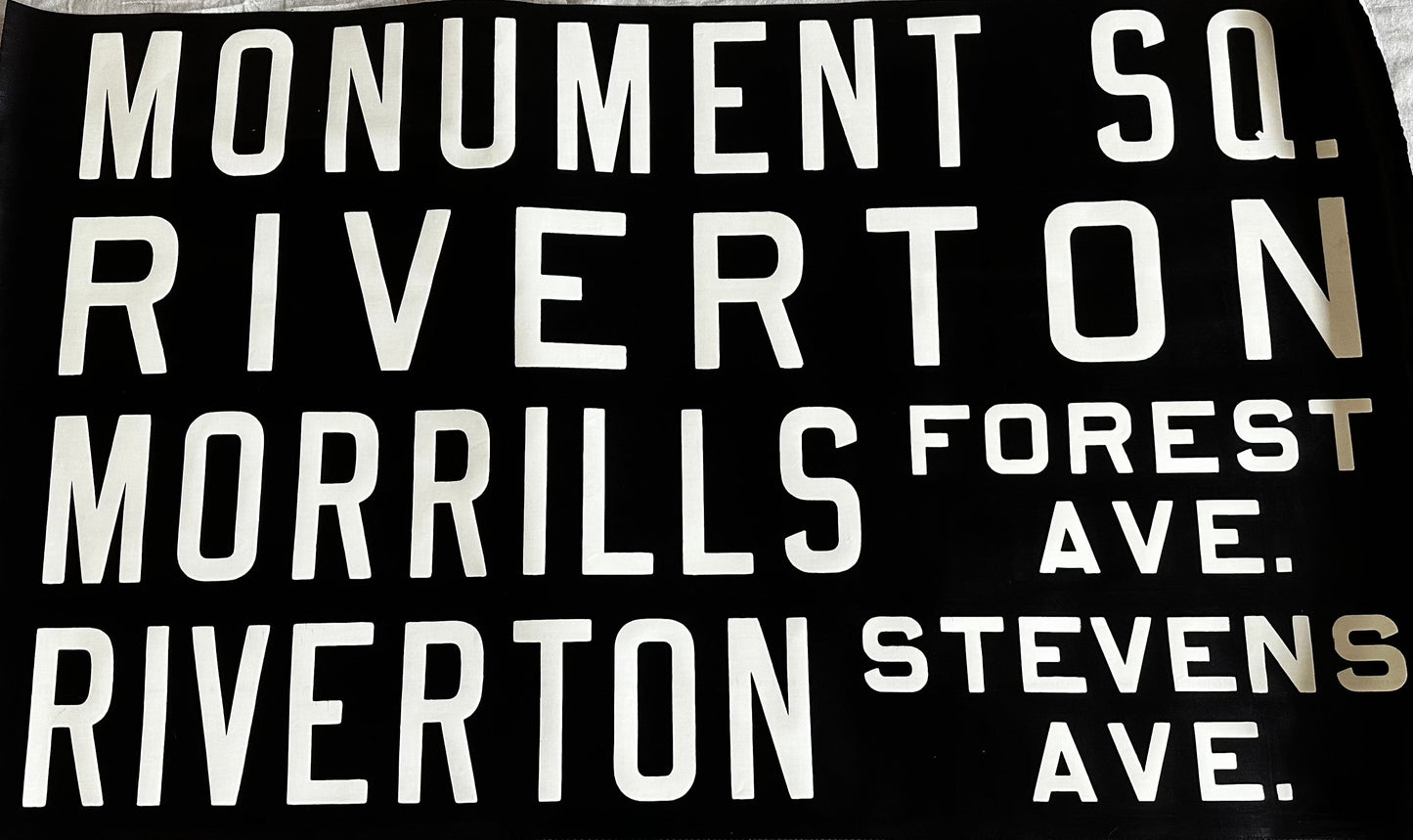 Vintage Portland Maine Bus Scroll - Monument Sq. - Riverton