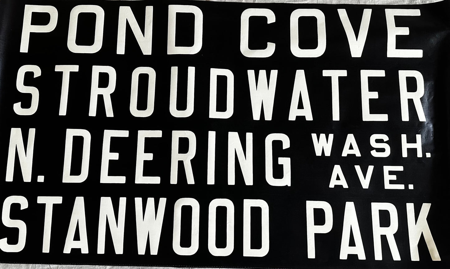 Vintage Portland Maine Bus Scroll - Pond Cove - Stroudwater