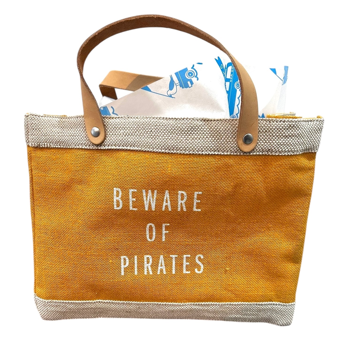 'Beware of Pirates' Petite Market Tote Sunshine Yellow (1 available)