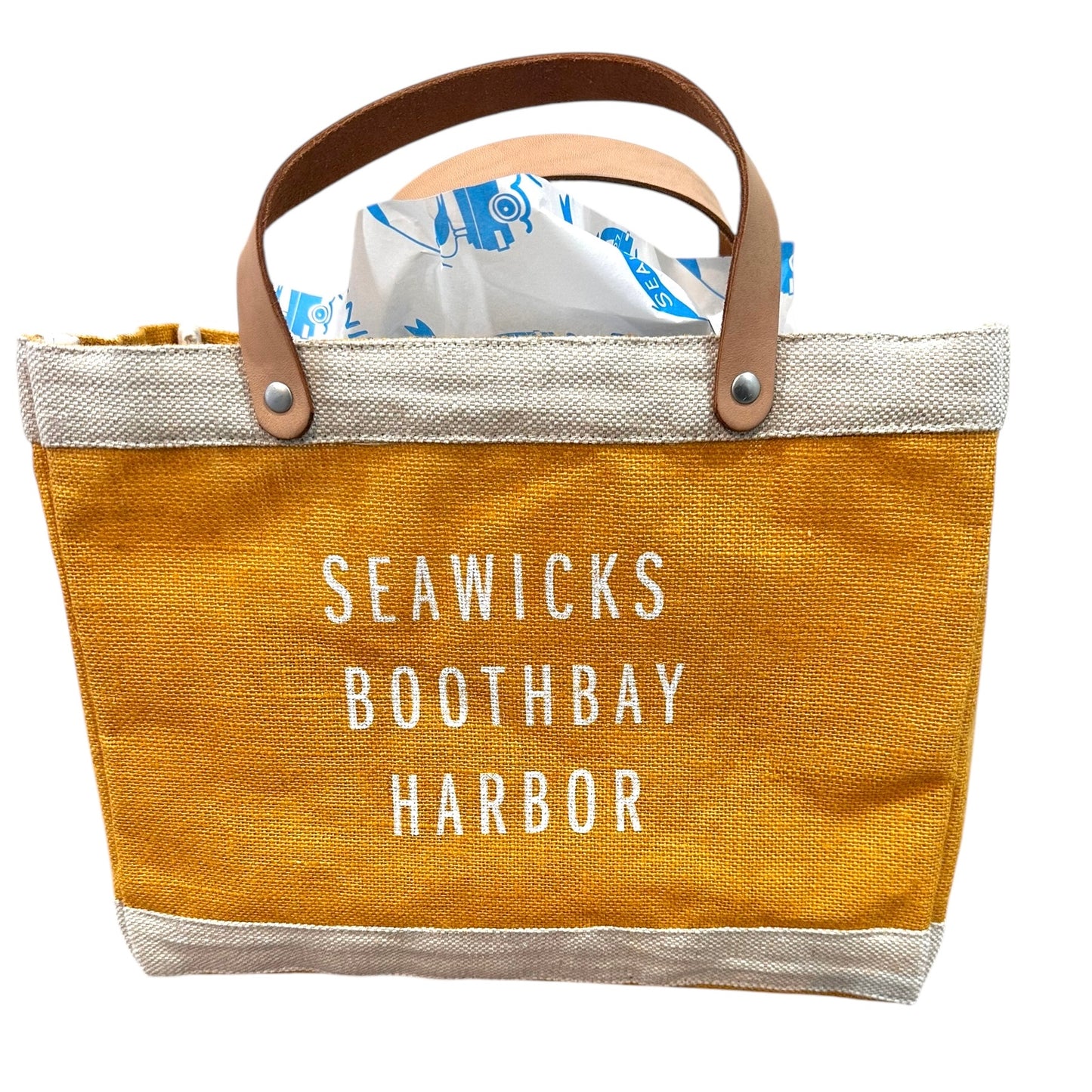 'Seawicks Boothbay Harbor' Petite Market Tote Sunshine Yellow (1 available)