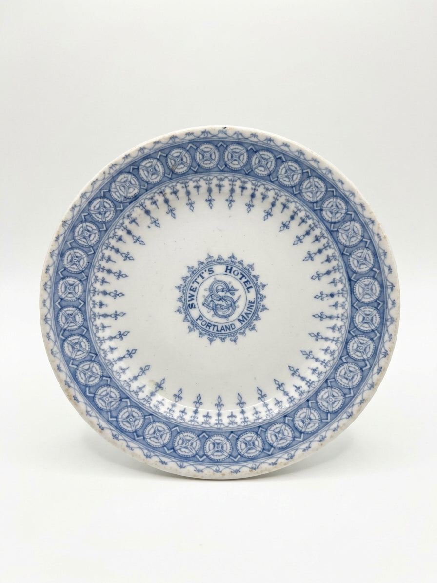 Antique Hotel Swett's Portland Maine China Dish - 5" Round