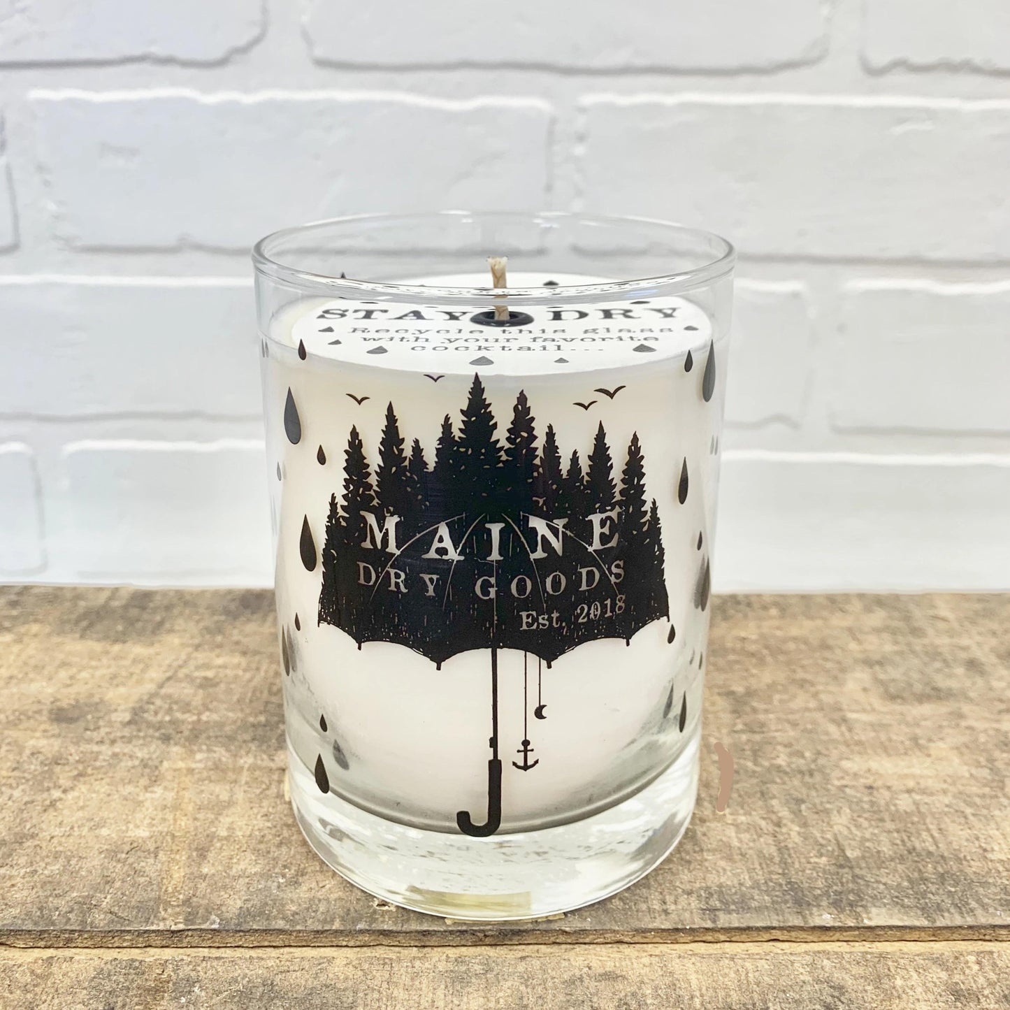 Maine Dry Goods Screen-printed Candle