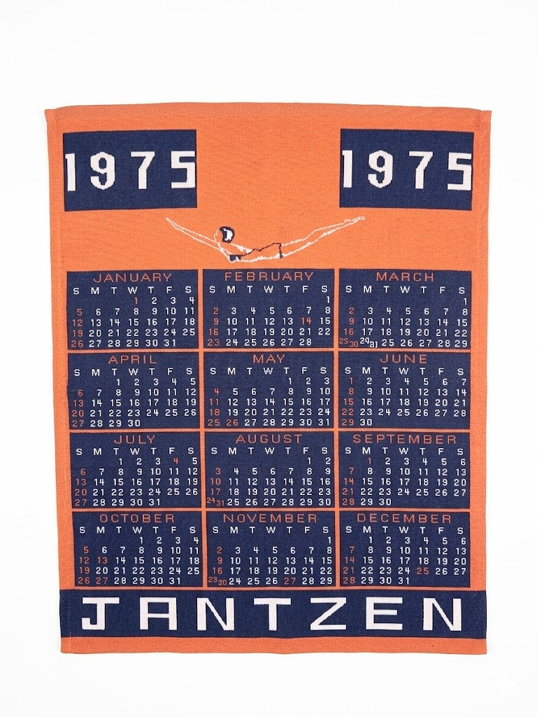 1975 Vintage Jantzen "Diving Girl" Calendar Fabric – Rare Swimwear Textile Treasure