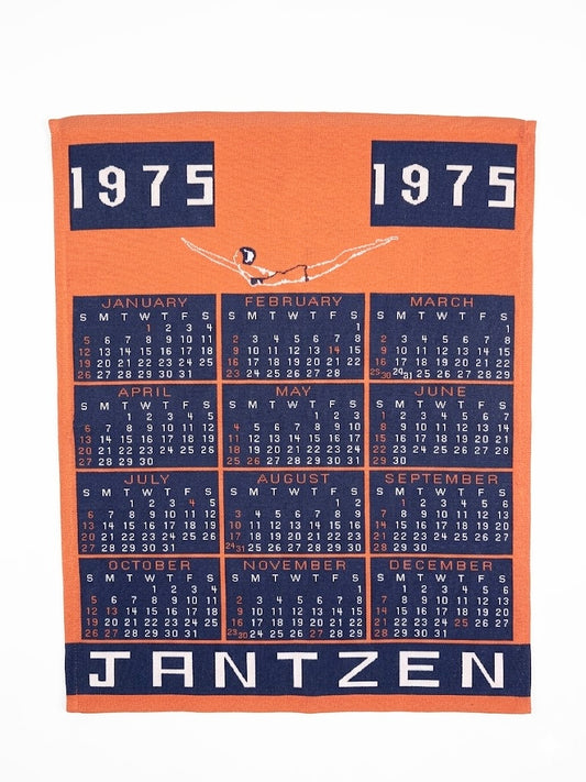 1975 Vintage Jantzen "Diving Girl" Calendar Fabric – Rare Swimwear Textile Treasure