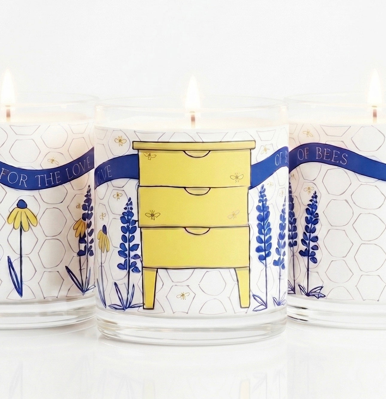 For the Love Of Bee's Screen Printed Candle Pre-Order