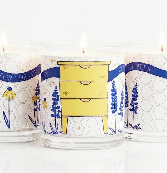 For the Love Of Bee's Screen Printed Candle Pre-Order