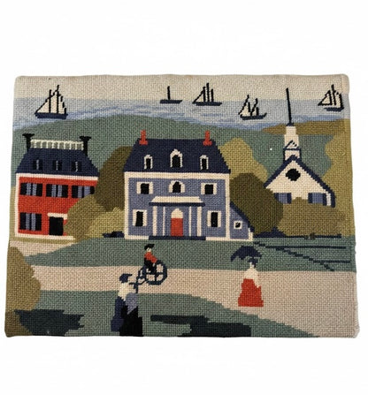 Seaside Whimsical Vintage Needlepoint