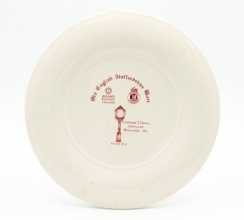 Vintage Adams Jonroth Staffordshire Pink Transferware Souvenir Plate – Rockland, Maine
