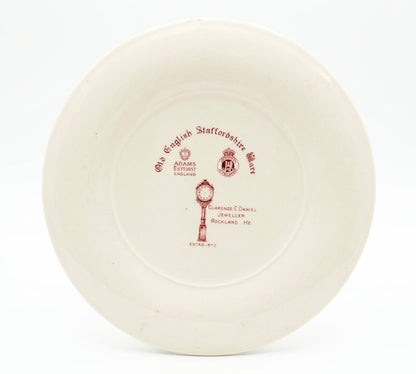 Vintage Adams Jonroth Staffordshire Pink Transferware Souvenir Plate – Rockland, Maine