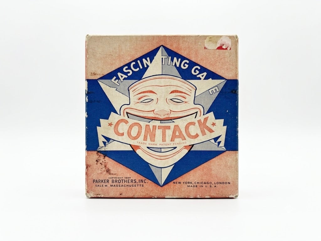 Vintage 1939 Parker Brothers "CONTACK" Triangular Tile Matching Game