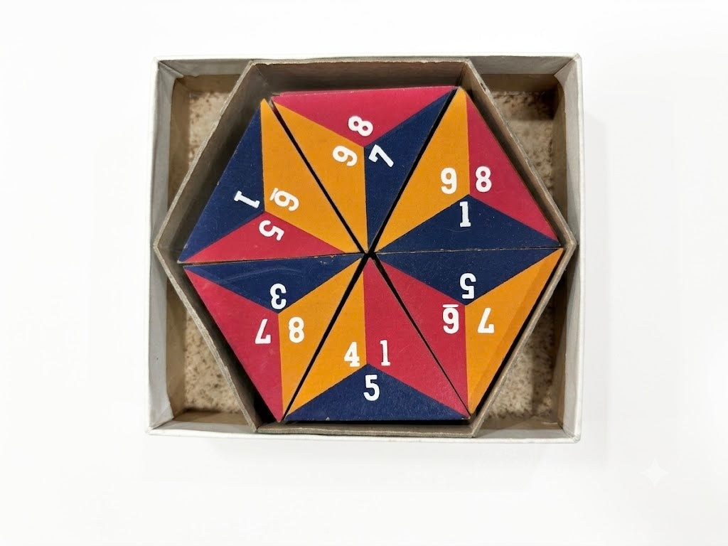 Vintage 1939 Parker Brothers "CONTACK" Triangular Tile Matching Game