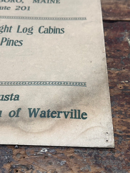 Vintage Pine Acres Maine Cabin Sign, circa 1950s