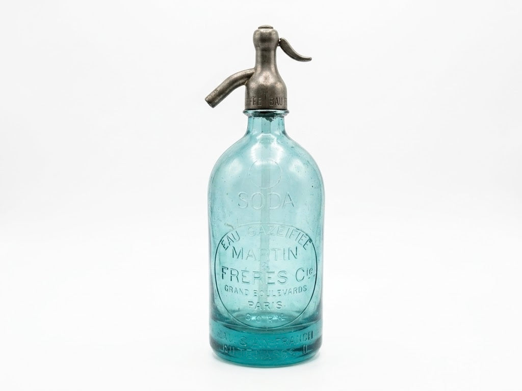 Antique French Aqua Glass Seltzer Bottle – Martin Frères & Cie Paris