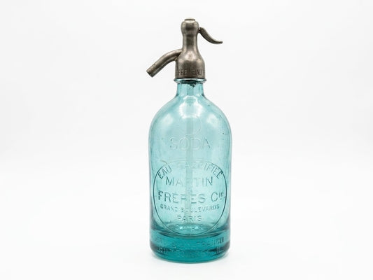 Antique French Aqua Glass Seltzer Bottle – Martin Frères & Cie Paris