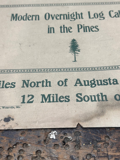 Vintage Pine Acres Maine Cabin Sign, circa 1950s
