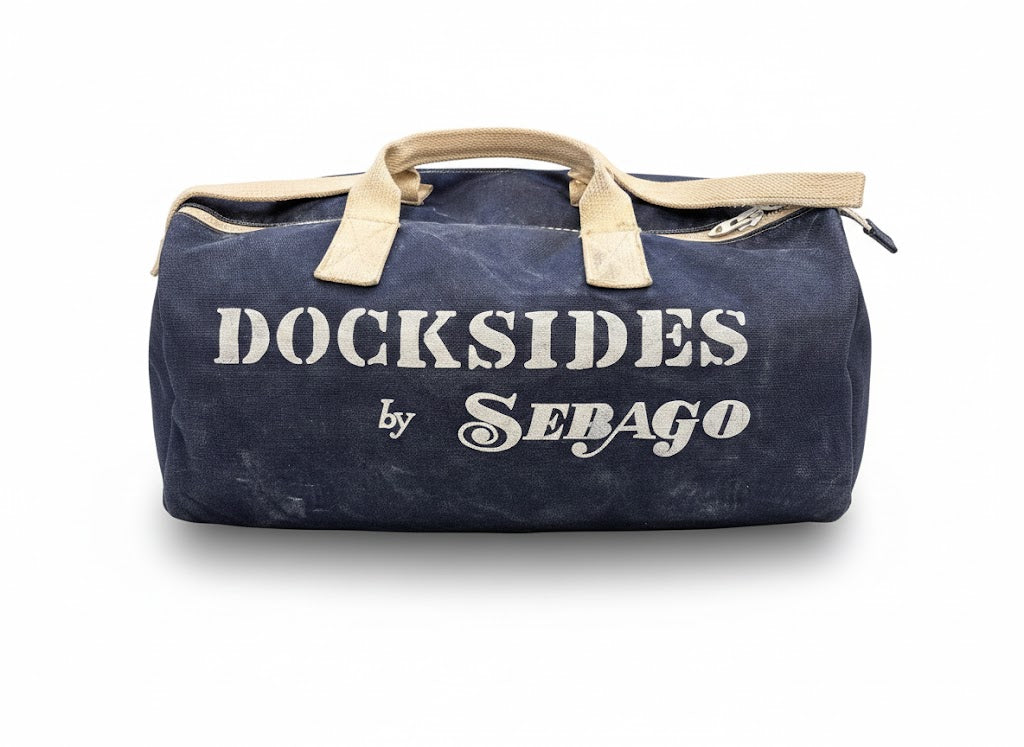 Vintage Canvas Dockside Duffle Bag – Authentic Weathered Maritime Patina