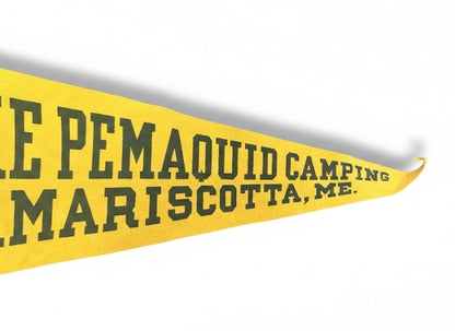 Vintage Lake Pemaquid Camping Pennant – Damariscotta, Maine – 17" x 8"