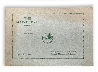 Vintage 1930s-40s Maine Idyll Motor Court Brochure – Freeport, ME