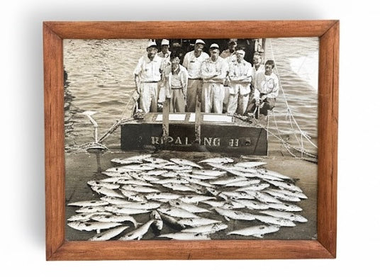 Set of 4 Point Pleasant, NJ Vintage Fishing Photos – 11" x 9" Framed