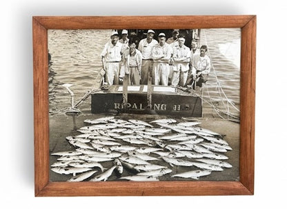 Set of 4 Point Pleasant, NJ Vintage Fishing Photos – 11" x 9" Framed