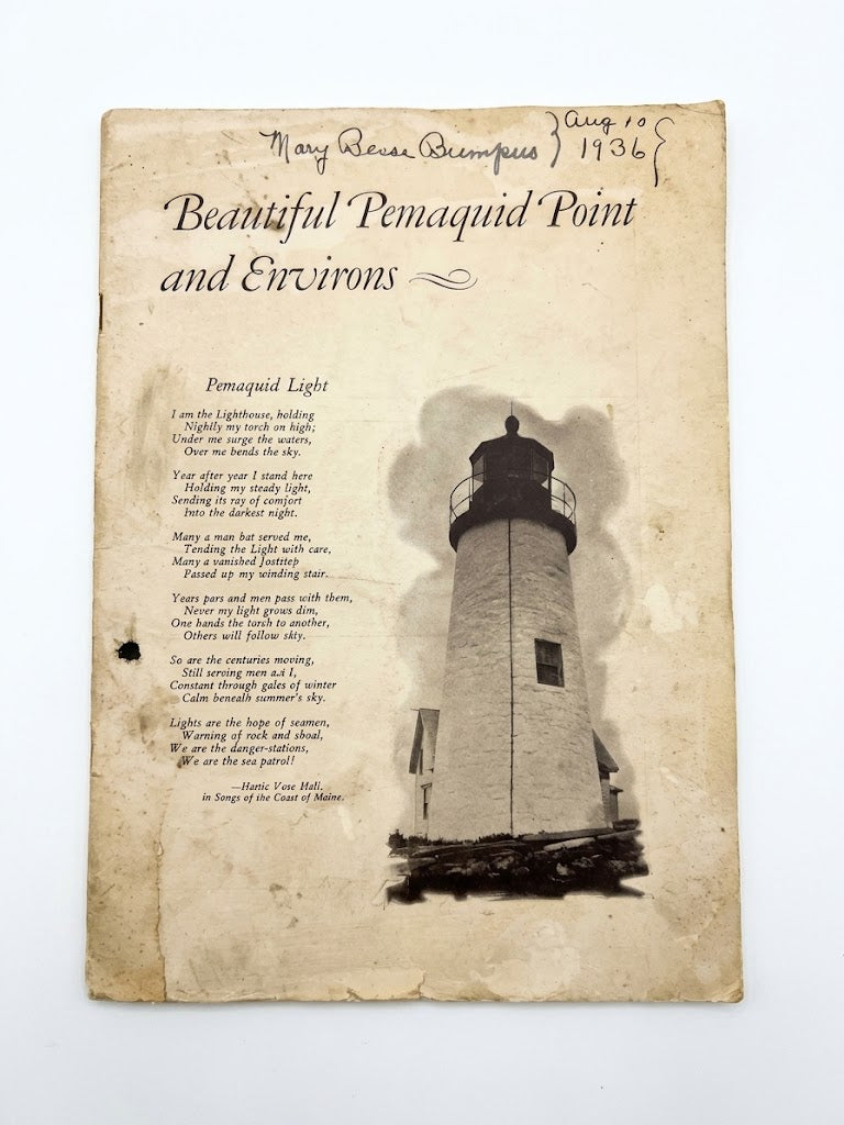 Vintage 1936 "Beautiful Pemaquid Point and Environs" Maine Booklet – Original Travel & Historical Souvenir