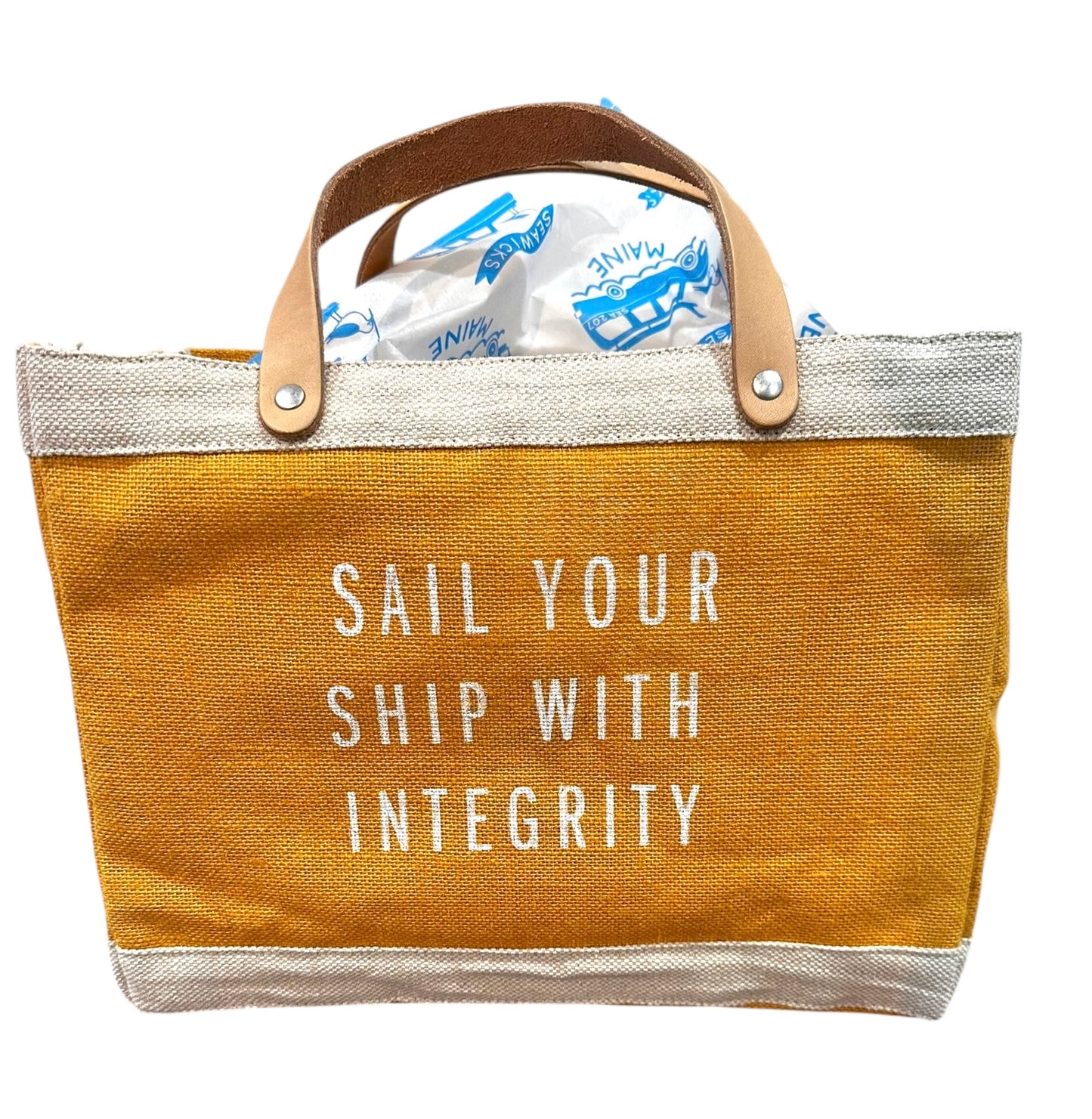 'Sail your Ship with Integrity' Petite Market Tote Sunshine Yellow (1 available)