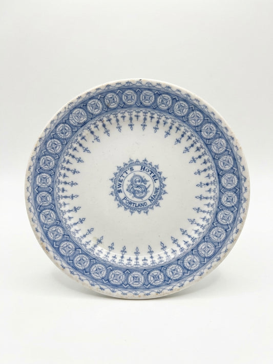 Antique Hotel Swett's Portland Maine China Dish - 5" Round